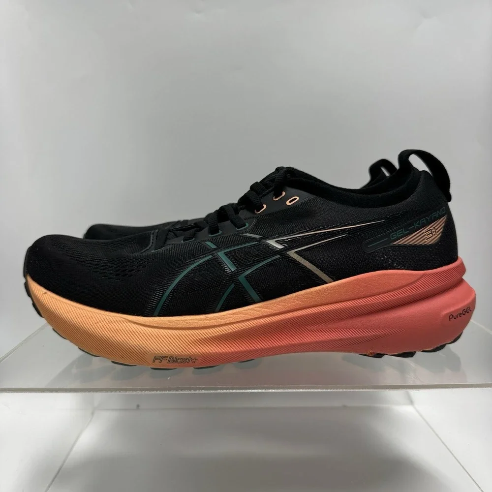 ASICS Gel Kayano 31 Black Orange 1011B869 Running Shoes Men's Size 10 WIDE